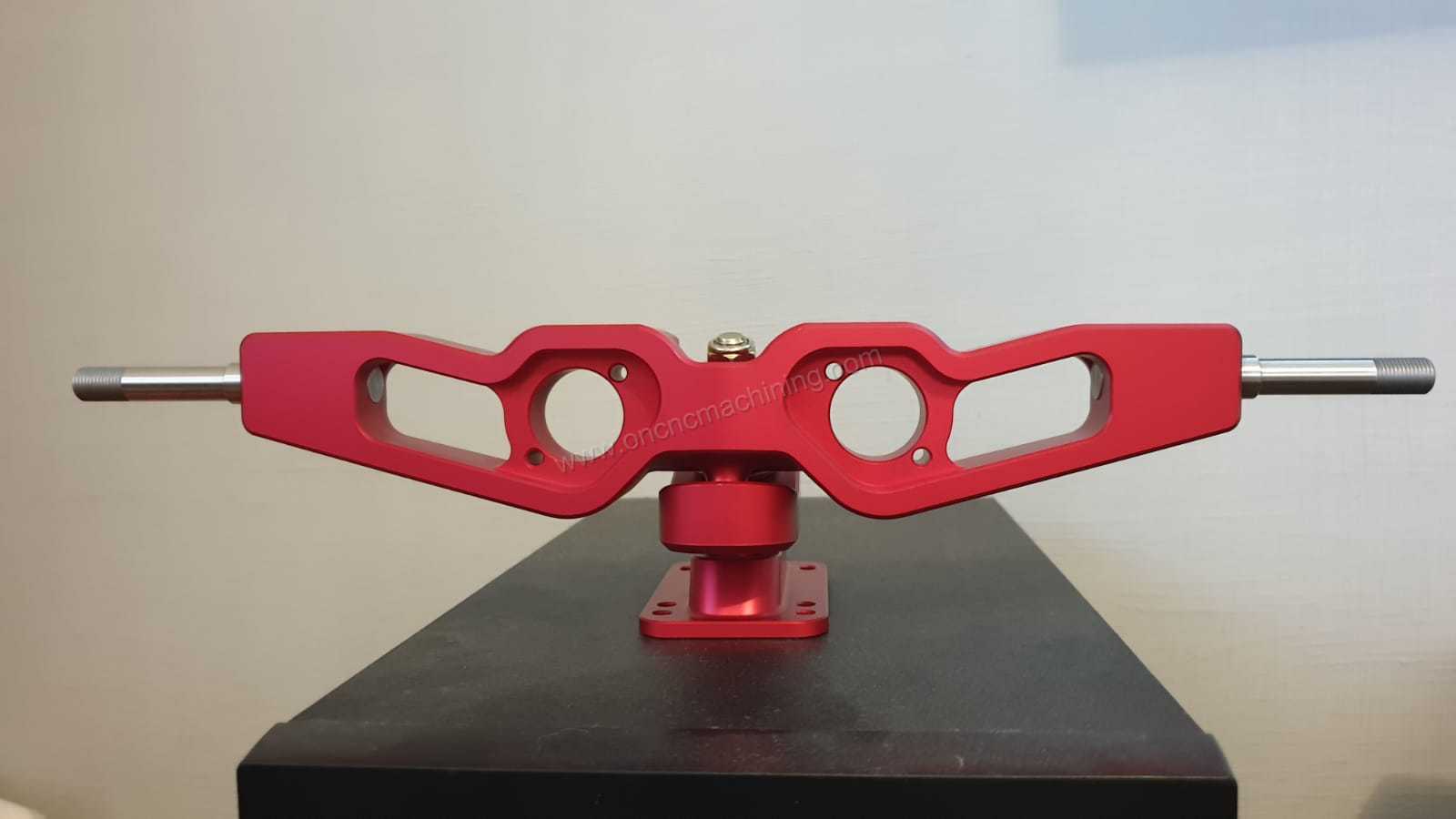 CNC machining service aluminum parts with fine sandblasted and red anodized